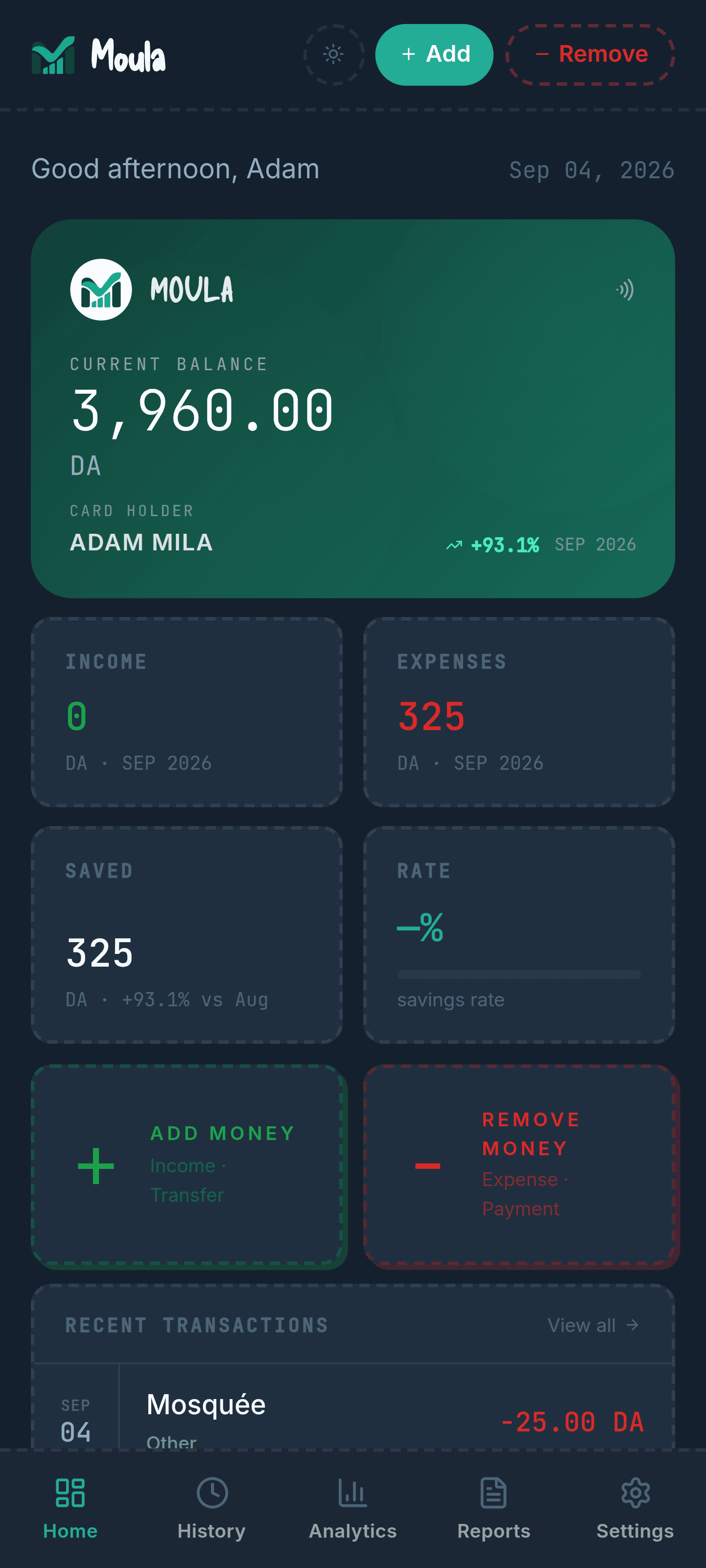 Moula mobile screenshot
